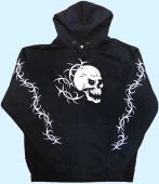 Kapuzensweat mit Totenkopf/Stacheldraht